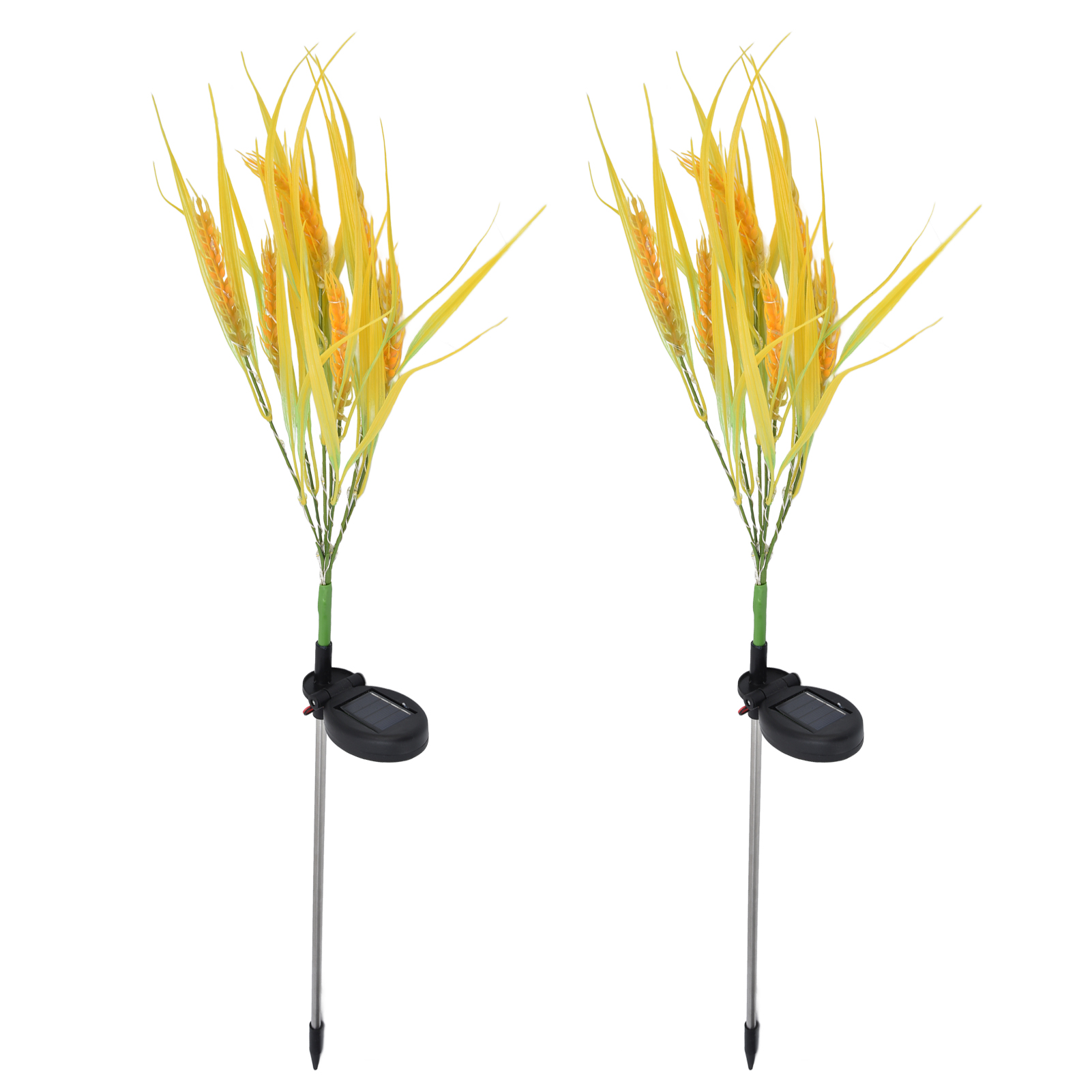Set Mit 2 Led-solarleuchten In Weizenfarbe, Wasserdichte Gartenstecker Für Den Außenbereich, Zur Dekoration Von Rasenflächen, Parks Oder Villen, Mit Integriertem Akku