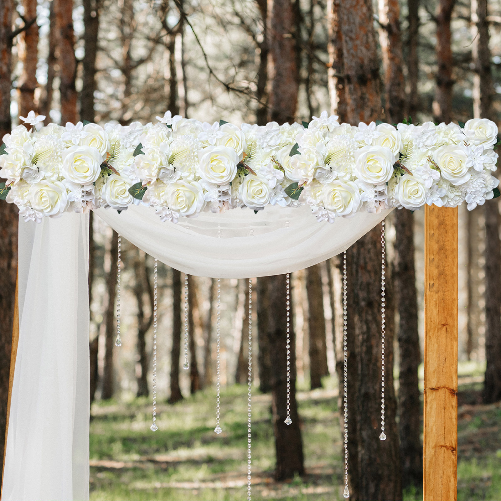 Neue Künstliche Eukalyptusblattgirlande Aus Seide Für Hochzeiten, Dekoration Des Traugangs, 50 Cm Lang, 25 Cm Breit, Mit Seidenblütenkopf Und Kunststoffgitter, 2er-set