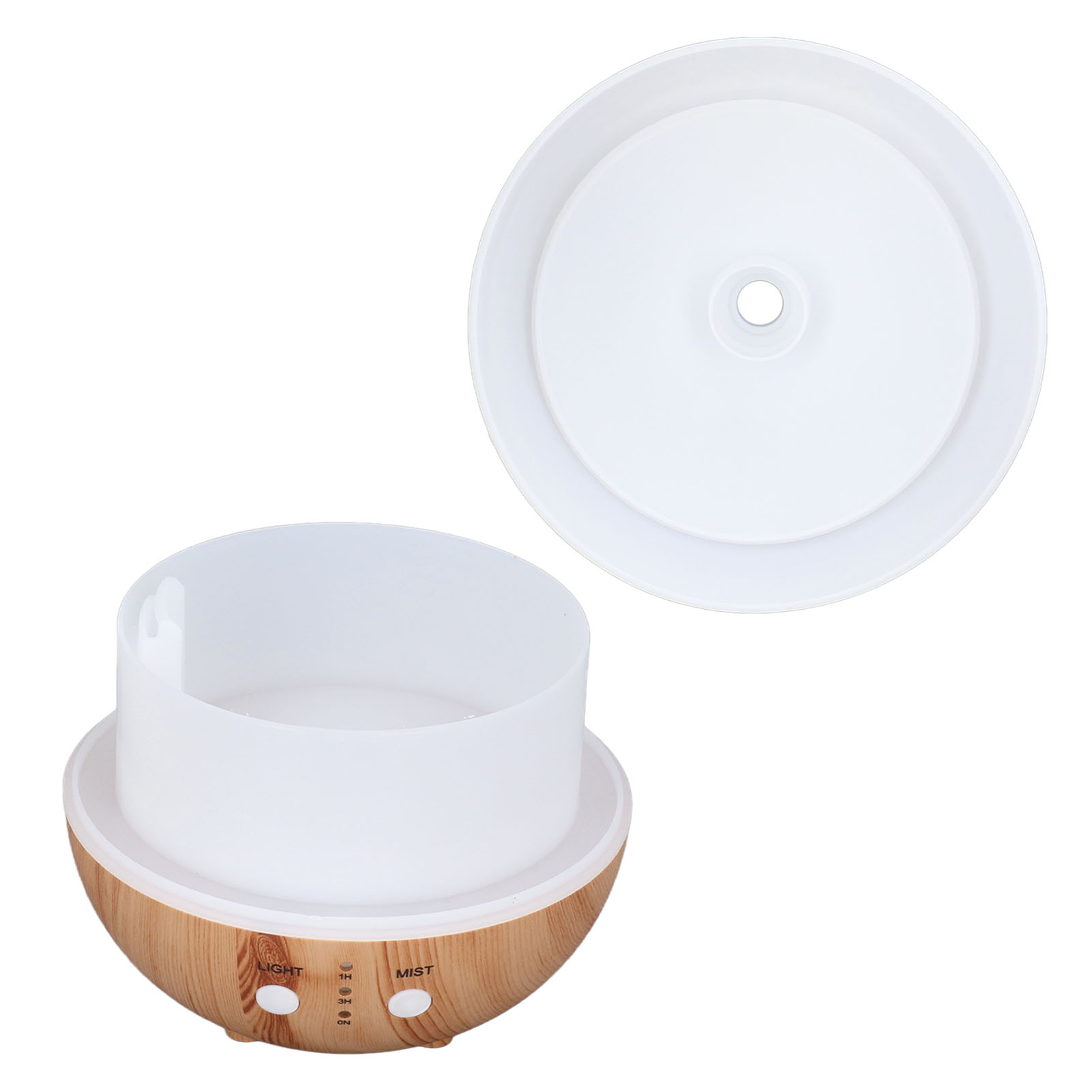 250 Ml Diffusor Für Ätherische Öle Aus Holz, Luftbefeuchter Mit Nachtlicht, Usb-betrieben, Natürliche Holzoptik.