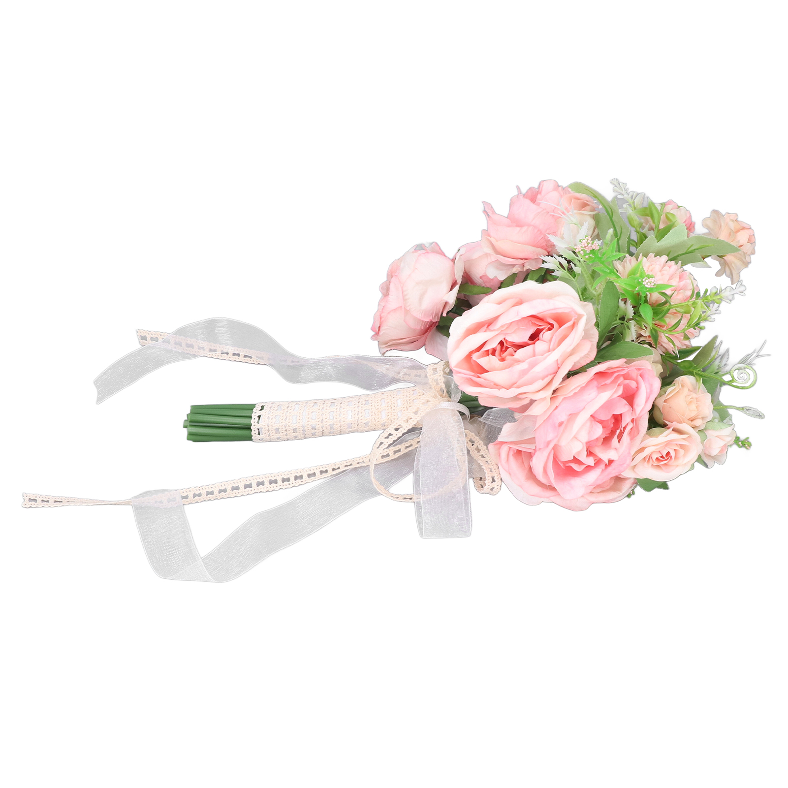 Brautrosenstrauß, Künstliche Blumen Für Hochzeitsfotos, Zeremoniendekoration, Rosatöne, Landhausstil.