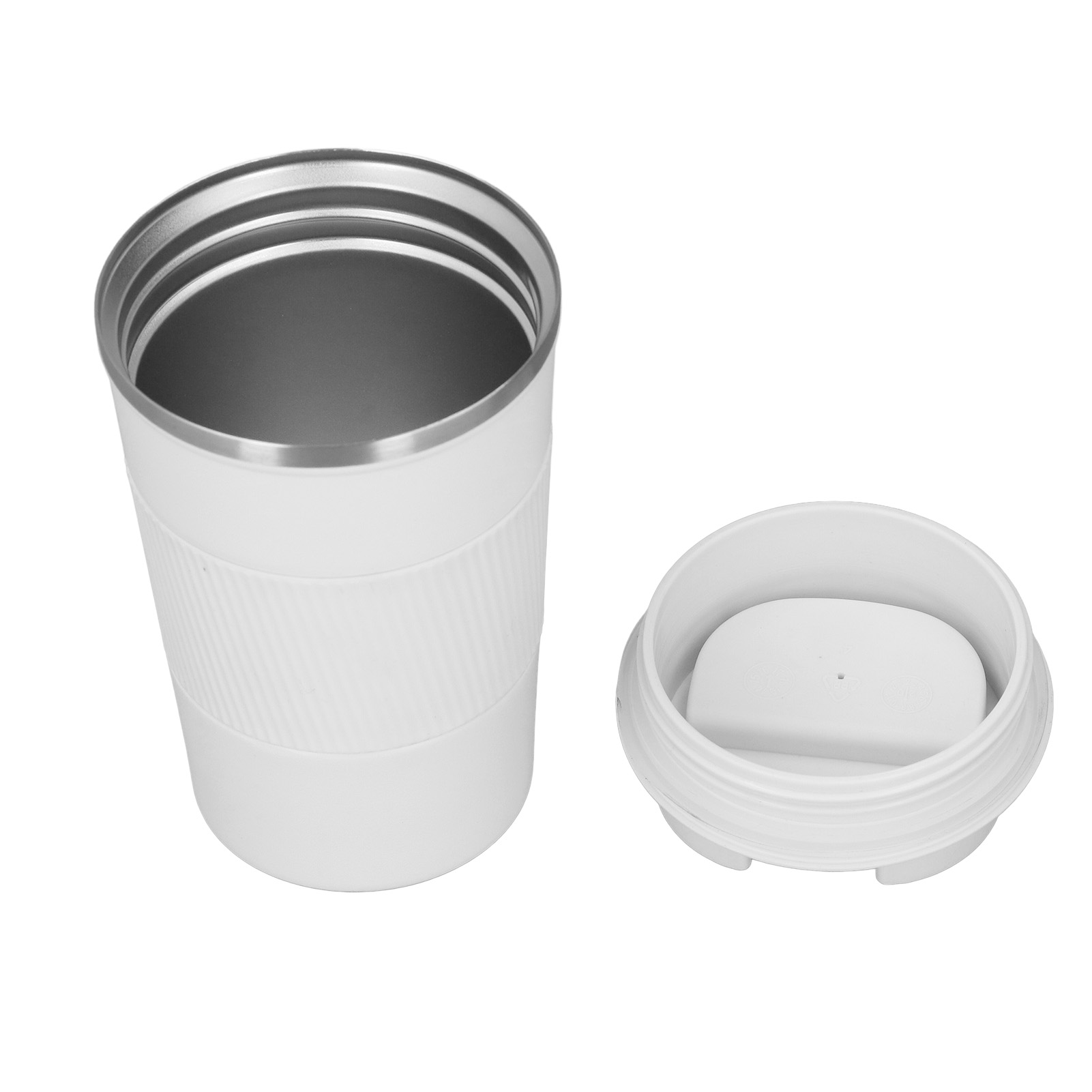 Kaffeebecher Mit Deckel, Isoliert Aus Edelstahl Und Silikon, Tragbarer Outdoor-becher, 510 Ml
