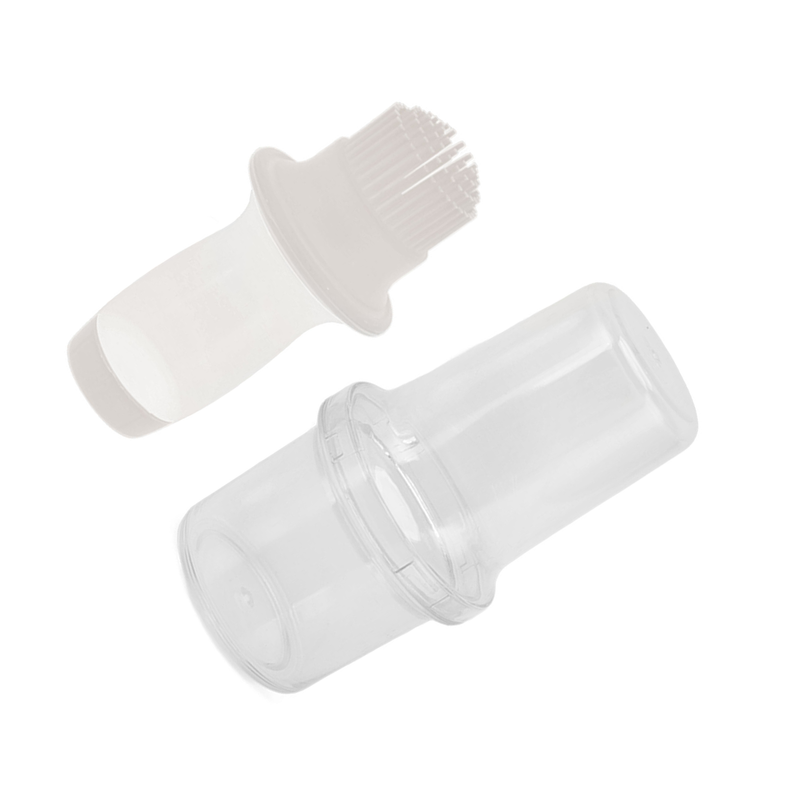 Set Aus Lebensmittelechten Silikonpinseln Mit Flasche Und Schutzdeckel, Zum Grillen, Kochen Und Backen (grau-weiß, Flüssigkeitsfrei)