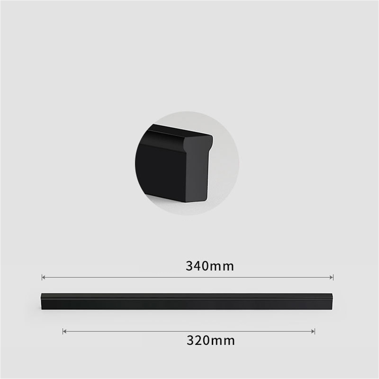 Moderner Amerikanischer Türgriff Aus Schwarzem Aluminium Für Schrank, Kommode, Schublade, 320 Mm Länge (t-typ)
