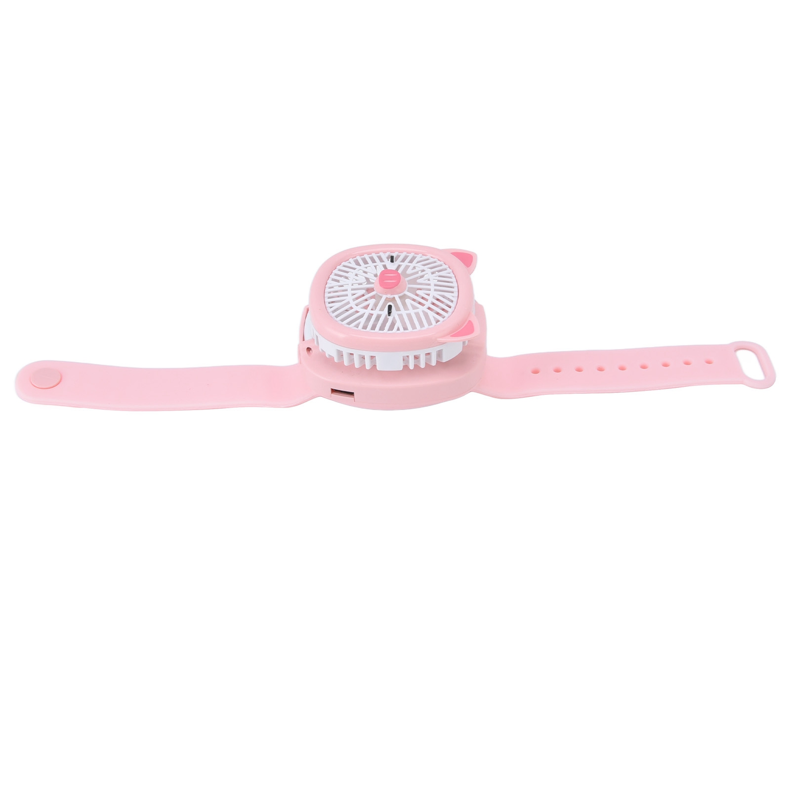 Tragbarer Cartoon-uhrenventilator, 3. Generation, Mit Eingebautem Akku, Pinkes Schweinchen-led-armbandventilator, Mini-usb-ventilator Mit 3 Geschwindigkeitsstufen Für Den Schreibtisch