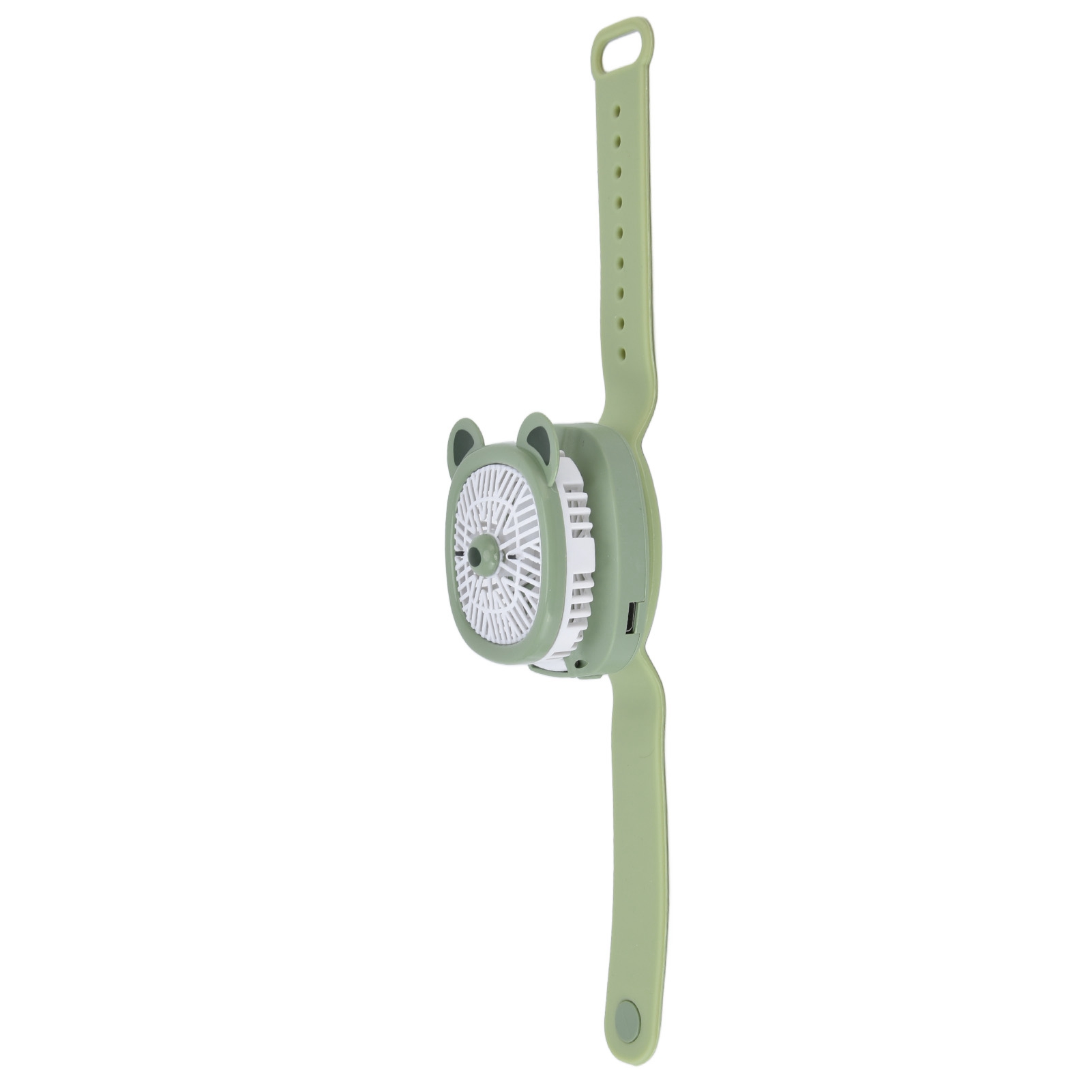 Tragbarer Cartoon-armbandventilator Der 3. Generation, Uhrenventilator Mit Led-licht, Mini-usb-ventilator Mit 3 Geschwindigkeitsstufen, Grünes Bärenmotiv, Eingebauter Akku, Für Büro/outdoor