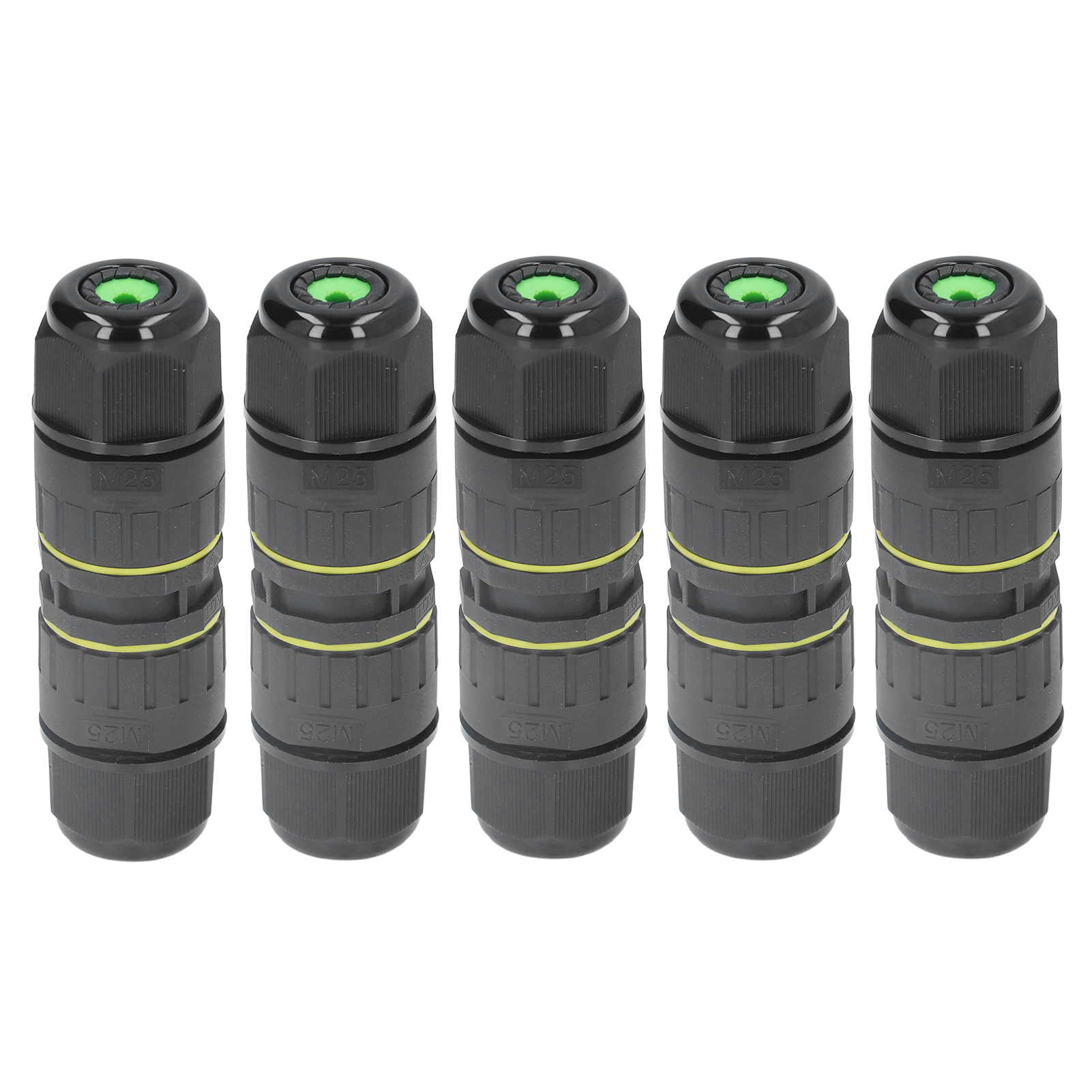 5x Ip68 Wasserdichte M25 3-wege-led-steckverbinder Für 9-12 Mm Kabel, Garten-anschlussdose, 5-teiliges Set Mit Ce-, Saa-, Tüv- Und Rohs-zertifizierung