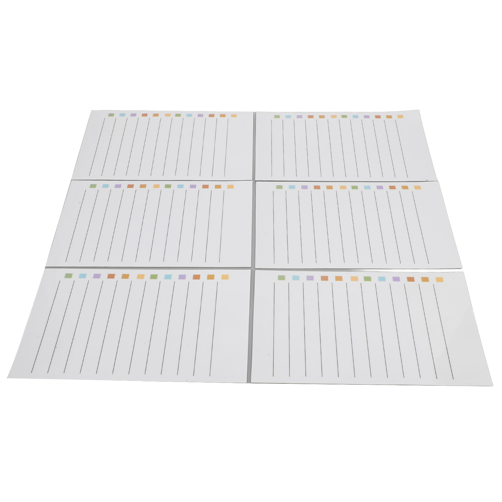 Wiederverwendbare Nano-klebe-planungstafel, Abwaschbare Haftnotiztafel, Abwischbare Erinnerungstafel (6 Blatt + 1 Weißer Marker)