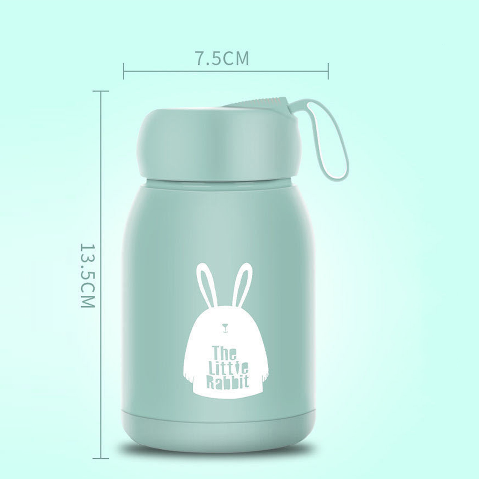 Doppelwandiger Glasbecher, Grüner Hasenbecher Mit Cartoon-motiv, Niedlicher Isolierter Trinkbecher