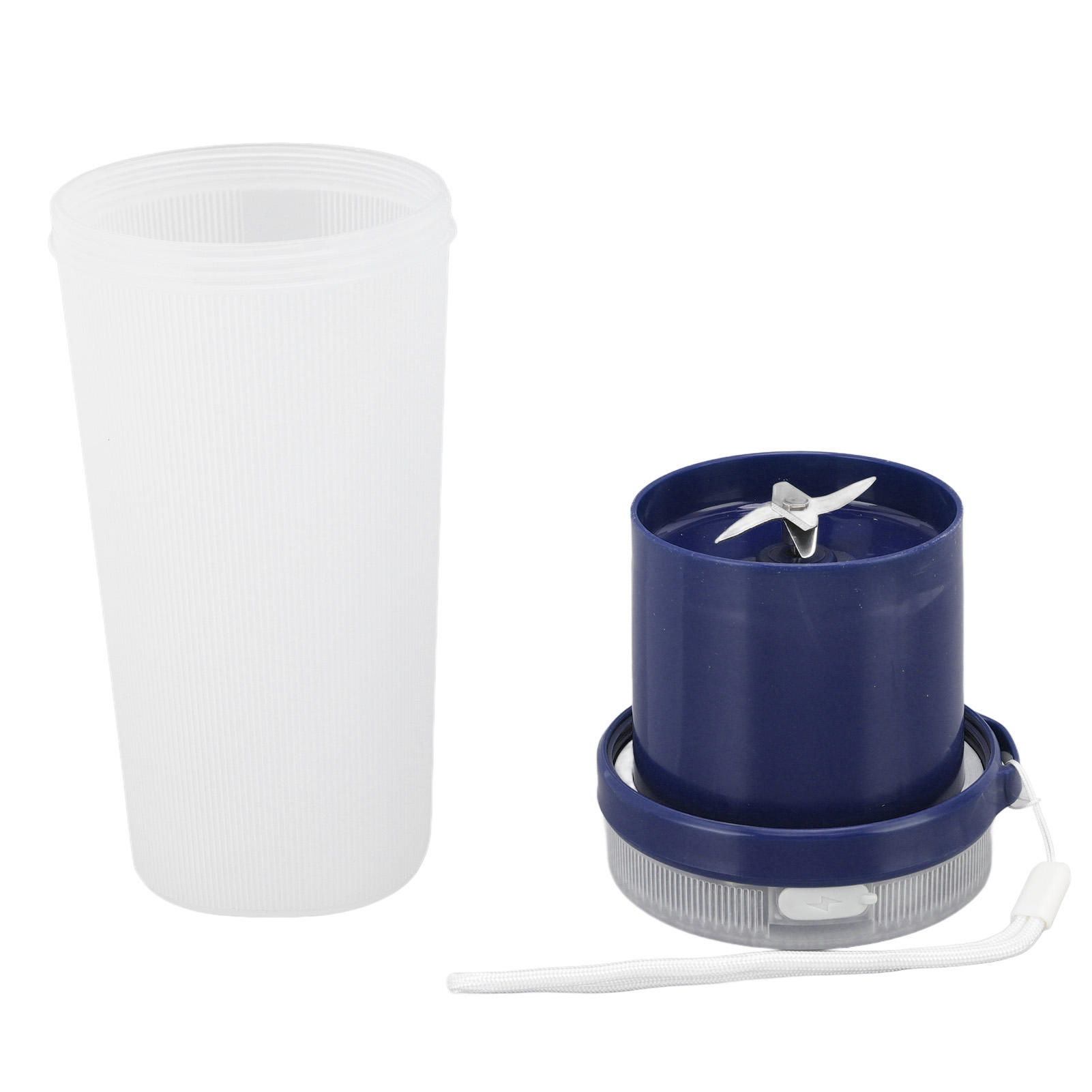 Tragbarer Mini-entsafter Mit Akku, Königsblauer Fruchtzerkleinerer, Sechseckige Edelstahlklinge, Sicherheitsverriegelung, Auslaufschutz, Blaues Display, Integrierter Akku