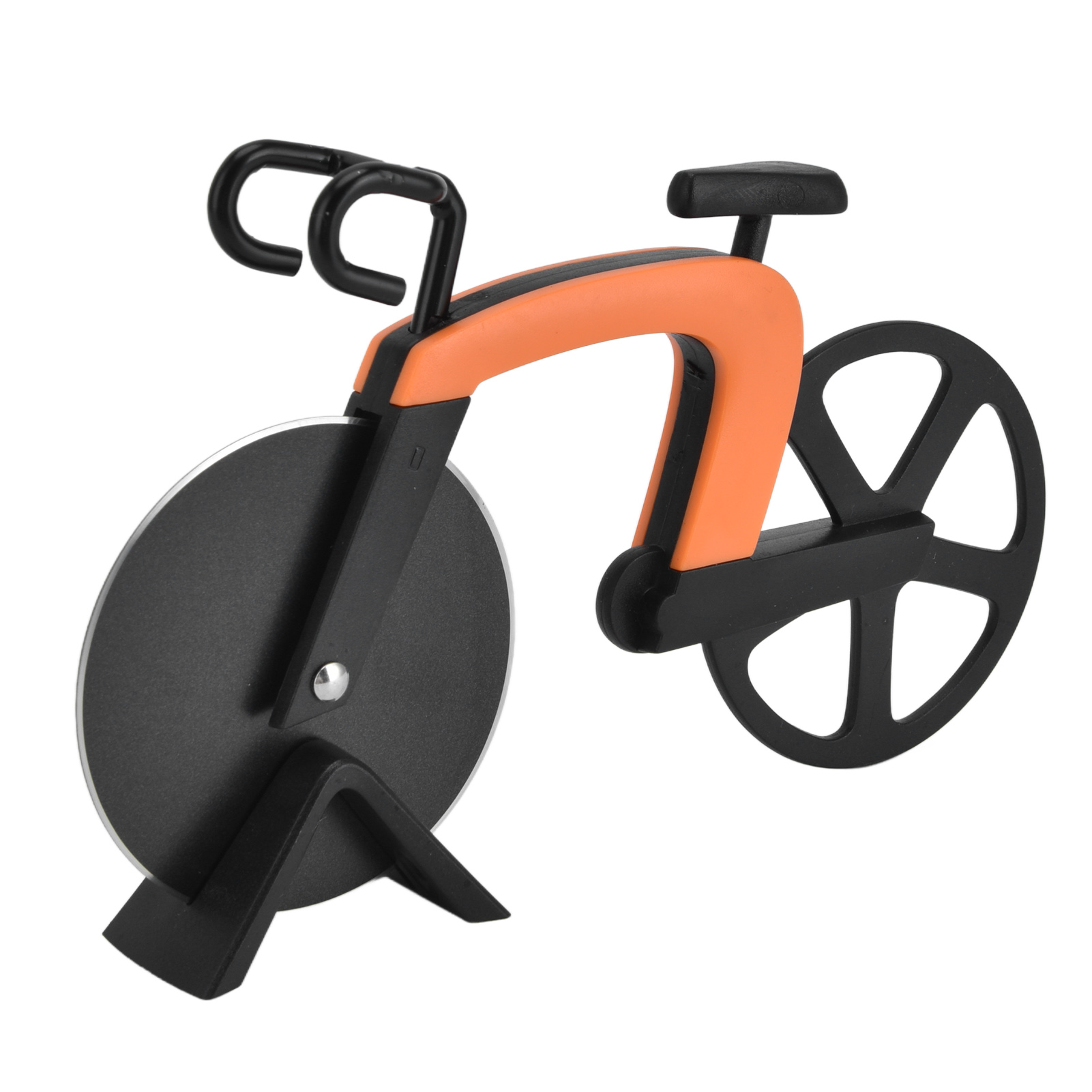 Orangefarbenes Pizzaschneider-fahrrad, Kreatives Küchengerät Zum Pizzaschneiden, Lustiges Und Praktisches Accessoire