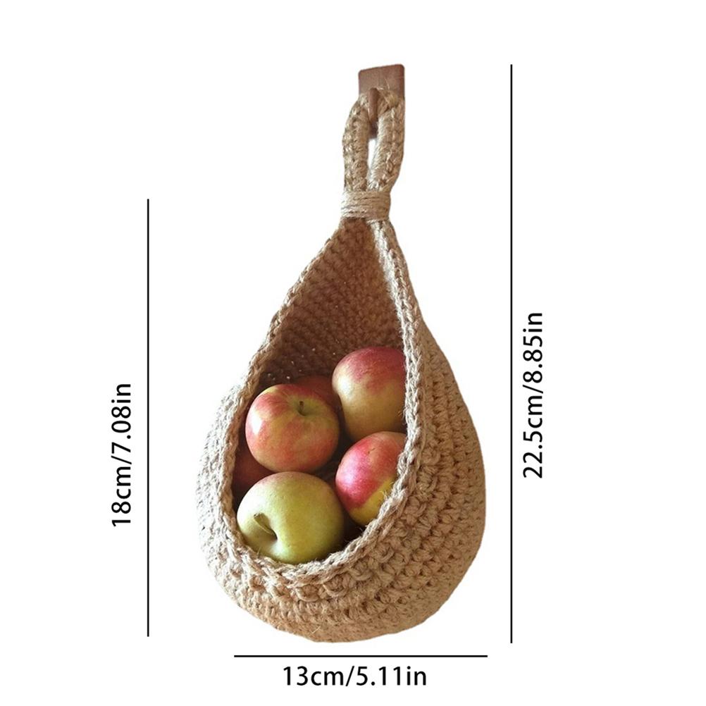 Jute-hängekorb Für Obst Und Gemüse, Küchenwandaufbewahrung, Mini-hänge-obstkorb (1er-set)