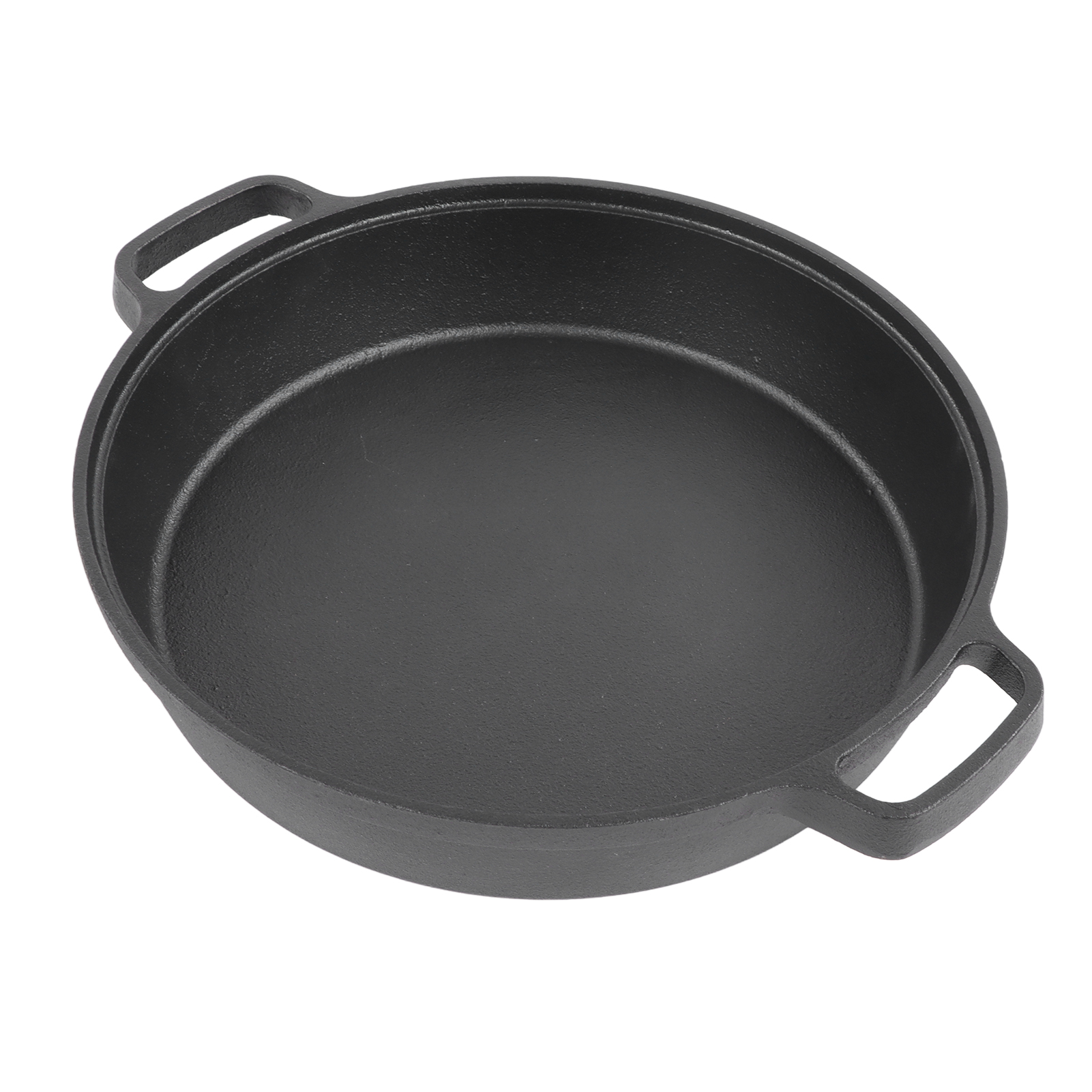 25 Cm Große Gusseiserne Bratpfanne Mit Doppelgriffen, Unbeschichtet, Induktionsgeeignet, Für Pfannkuchen, Galettes Und Baozi (in Wasser Gegart), 1 Stück