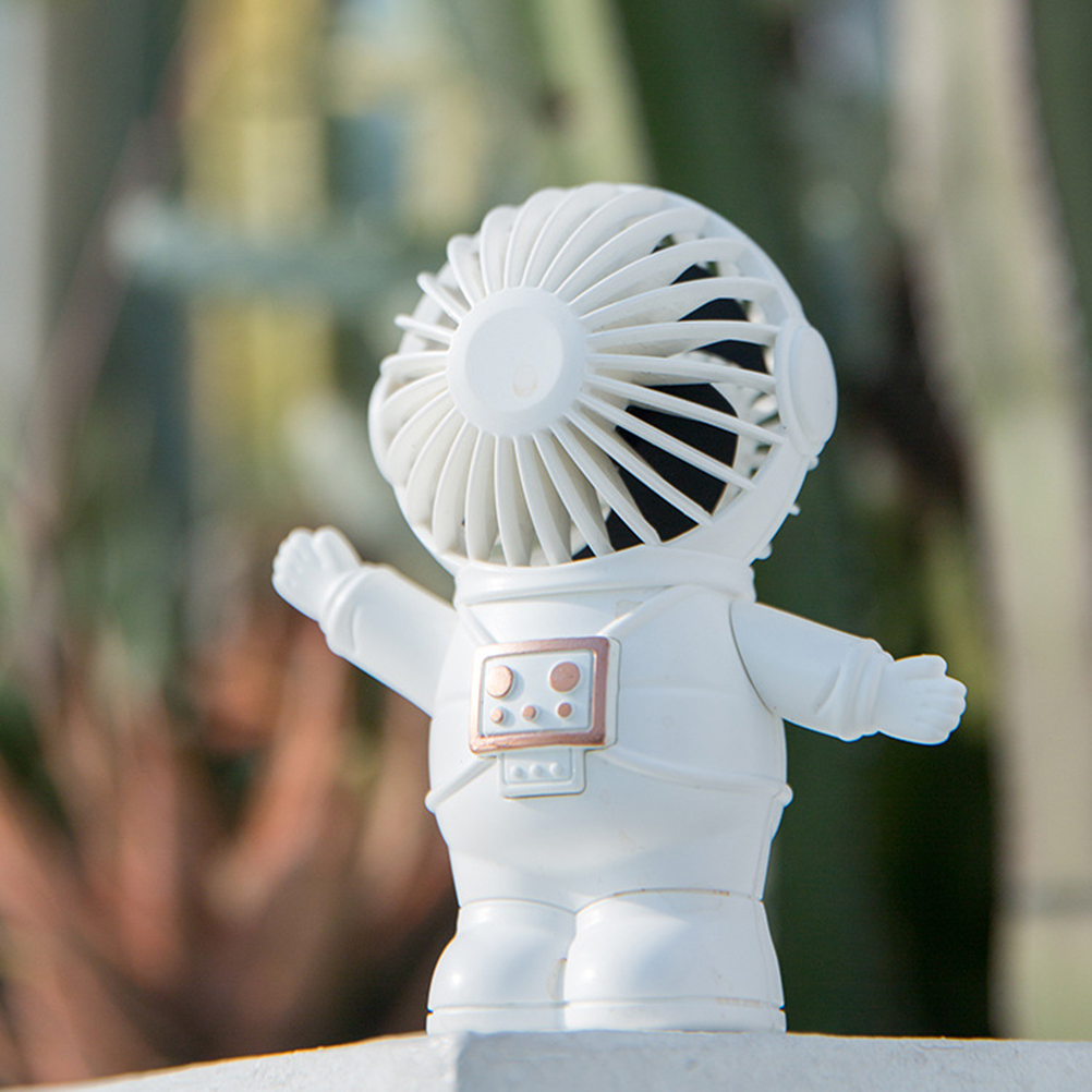 Mini-tragbarer Astronomie-ventilator Im Cartoon-design, Weiß, Geschenkverpackung, Handlich, Weltraummotiv, 1 Stück