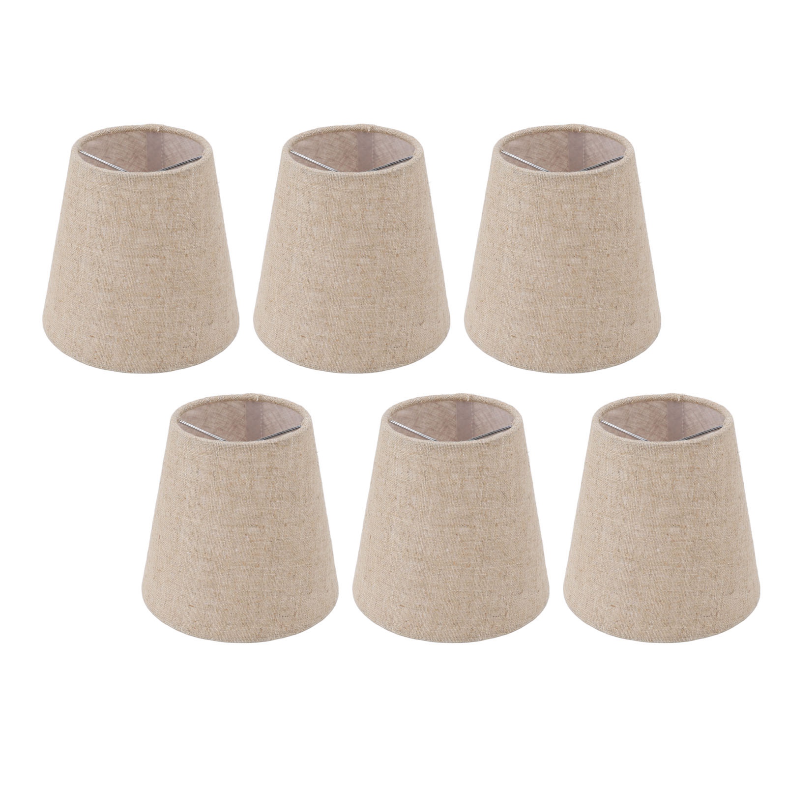 Moderner Leinenlampenschirm Für Klemmfassungen, 6er-set, Ideal Für Stehlampen, Tischlampen, Pendelleuchten Und Wandleuchten (a4, Feines Leinen).