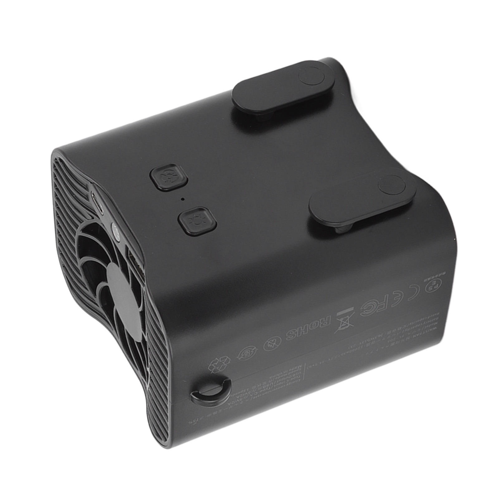 Tragbarer Usb-ventilator Mit Integriertem Akku, 3 Geschwindigkeitsstufen, Led-notlicht, Nackenventilator Und Notladegerät