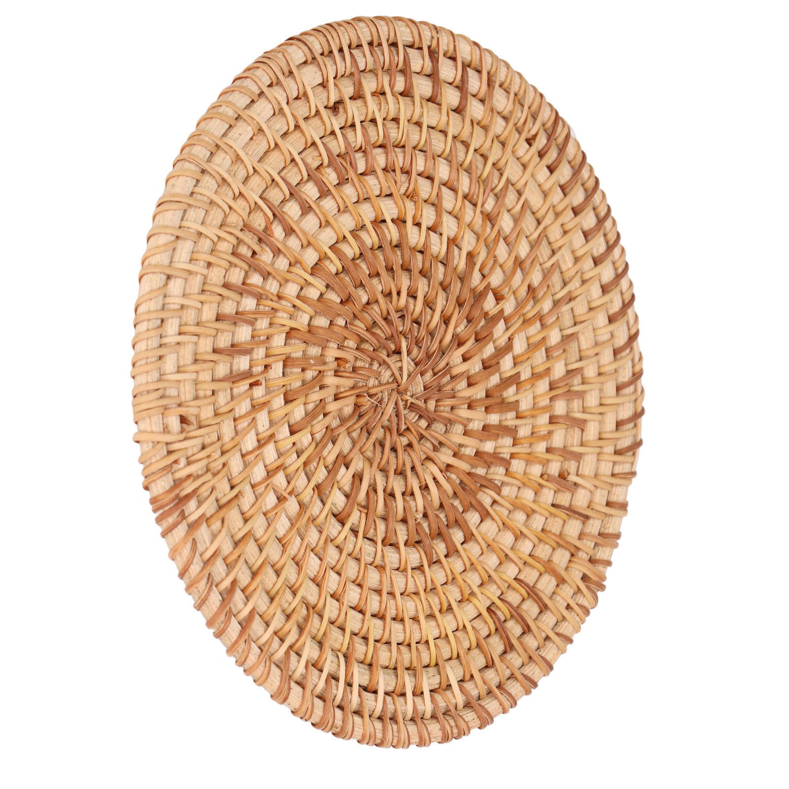Set Aus 2 Vietnamesischen, Handgeflochtenen Rattan-untersetzern, Rund, 22 Cm Durchmesser, Tischschoner Für Tassen Und Gläser