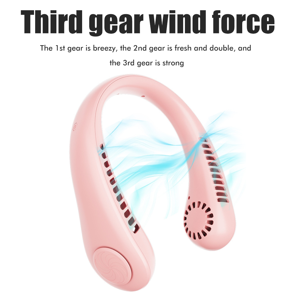 Mini-nackenventilator Ohne Rotorblätter, Tragbar, Per Usb Aufladbar, 1 Stück, Rosa Verpackung