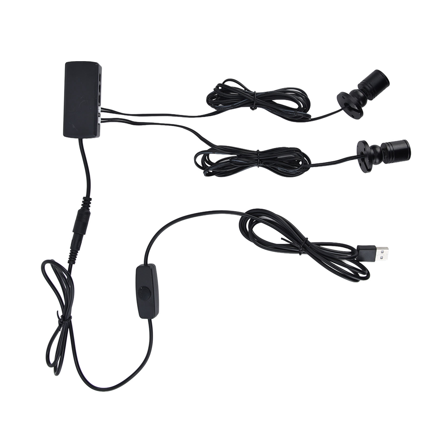 Runde Led-deckenleuchte Für Schränke, Dimmbarer Usb-spot Für Vitrinen, Thekenbeleuchtung (weißes Licht, Schwarzes Gehäuse) - 7-lampen-set.
