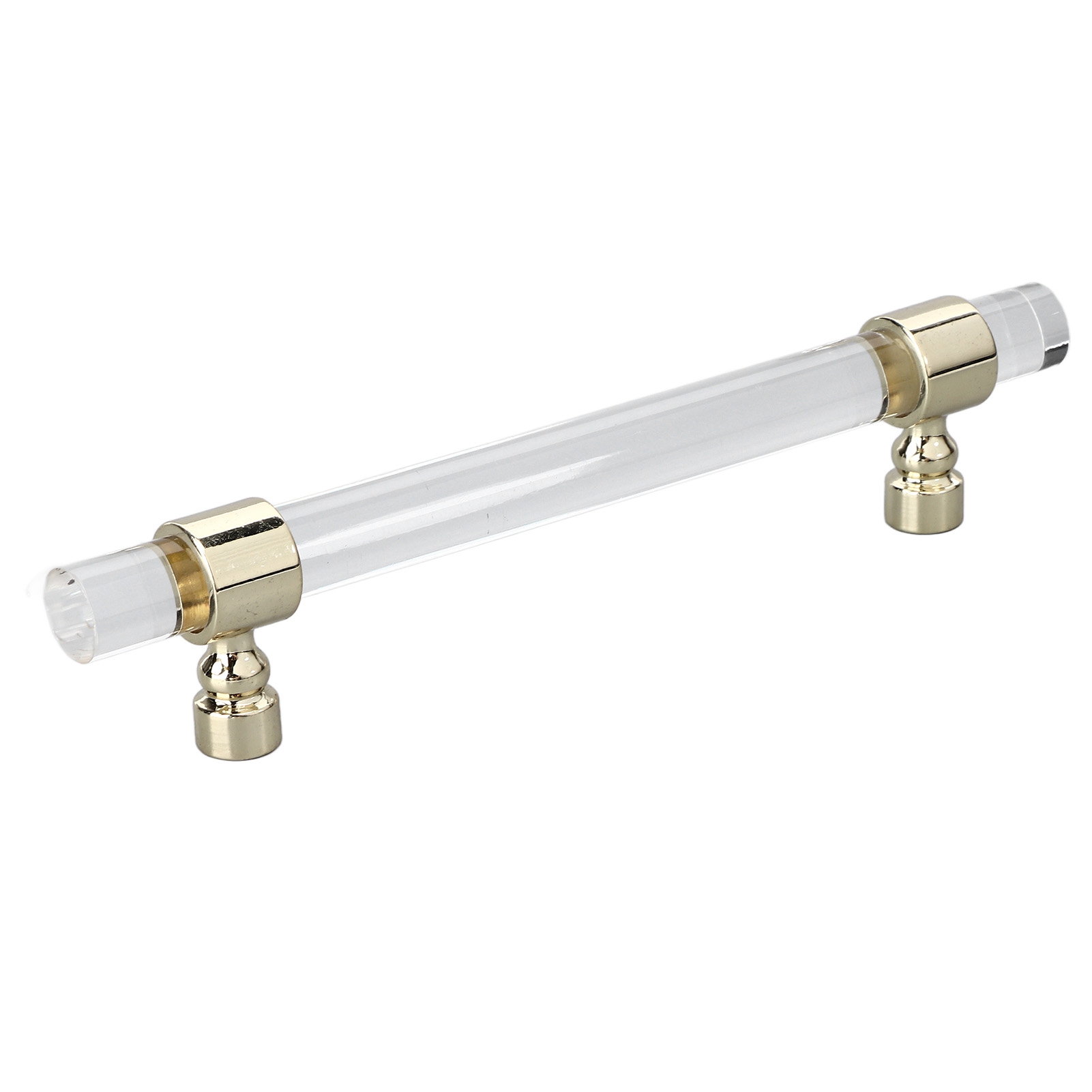 Kristallklarer Acrylgriff Für Schränke, Schubladen Und Kleiderschränke – 96 Mm Lochabstand – Gold – Verpackt Mit Luftpolsterfolie Zum Schutz B01277s
