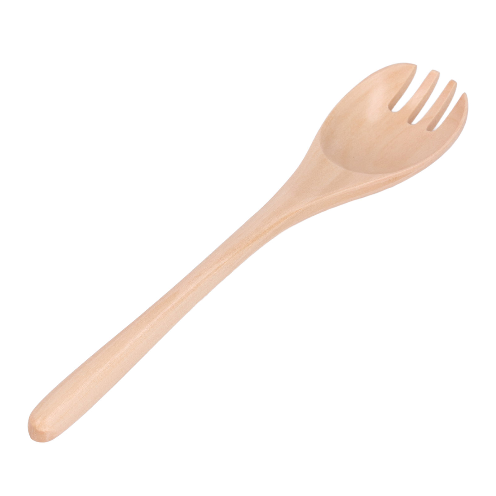Salatbesteck Aus Holz, Löffel Und Gabel, Langer Griff, 2-in-1-set, Natürliches Küchenutensil, Holzfarbe, 2er-set