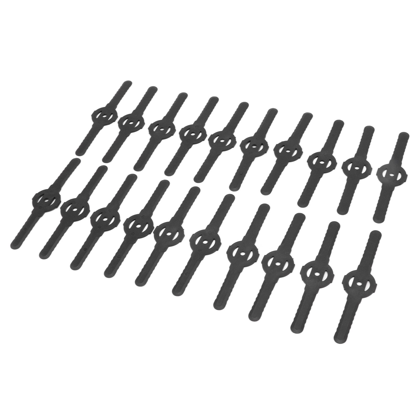 Packung Mit 20 Ersatzklingen Für Elektrische Rasentrimmer Und Akkubetriebene Freischneider, Lange Schwarze Kunststoffklingen, Zubehör Für Rasenmäher Und Gartentrimmer (20 Stück Pro Packung).