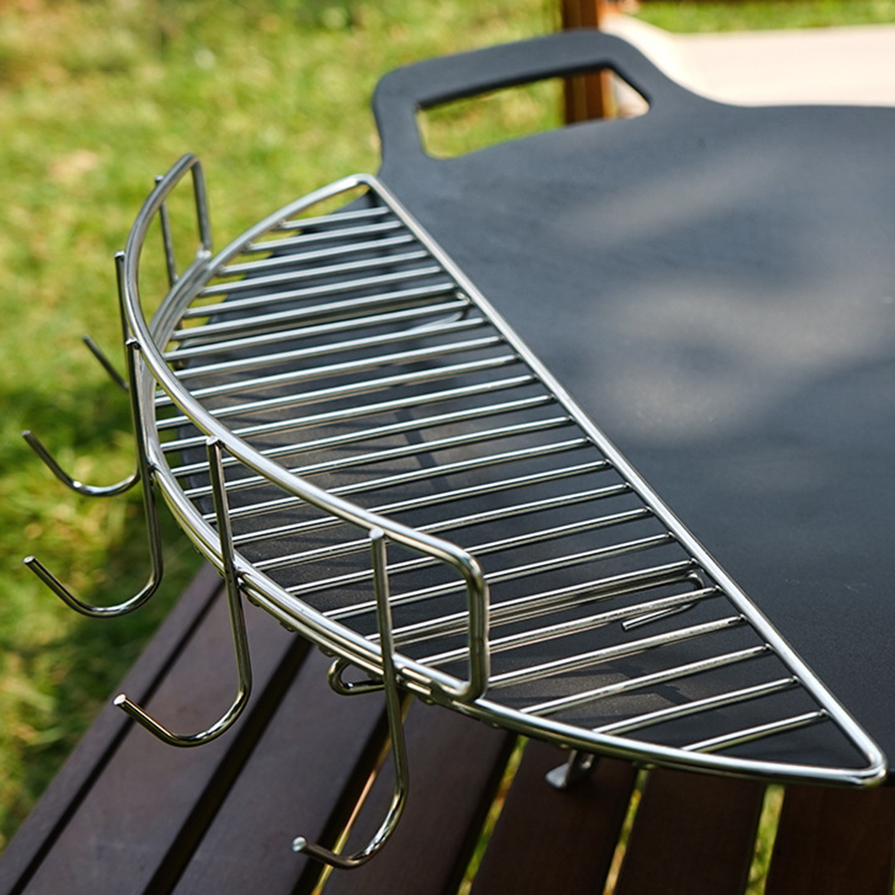 Halbkreisförmiger Grillrost Aus Edelstahl 304 Mit Haken, Geeignet Zum Braten Und Dämpfen, Abmessungen 33,3 X 10,8 X 7,3 Cm, Beutel (1 Stück).