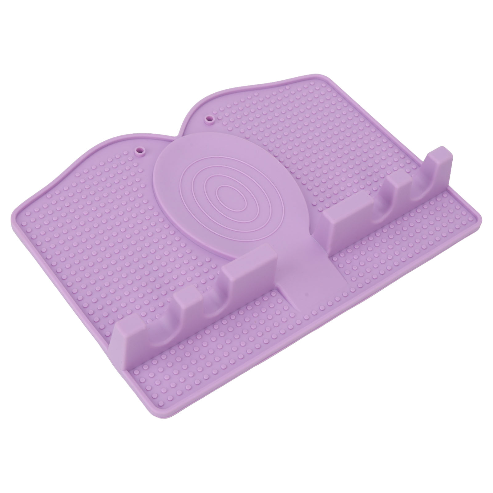 Set Mit 2 Hellvioletten Silikon-löffelablagen, Hitzebeständigen Backmatten, Kreativen Löffelhaltern, Leicht Zu Reinigen Für Die Küche