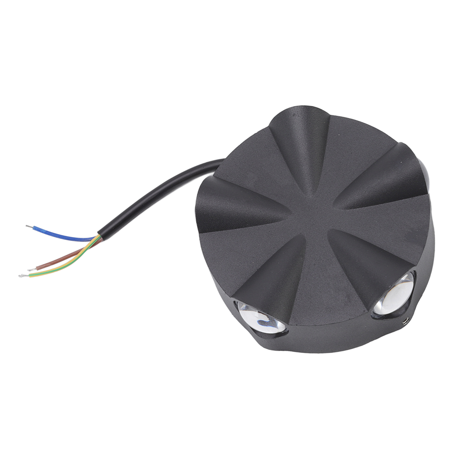 Runde 5-w-led-wandleuchte Aus Aluminium, 5 Leds, 5-seitige Beleuchtung, Wasserdicht, Dekorative Außenleuchte Für Flur, Garten Und Terrasse, Ac 85–265 V, Warmweißes Licht, Schwarzes Gehäuse