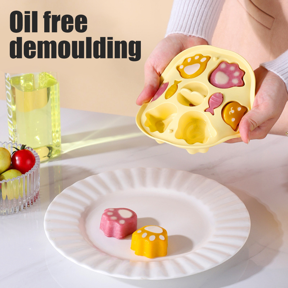 Silikon-baby-dampfkuchenform, Wackelpudding-set, Gelbes Set + 50 Spritzbeutel