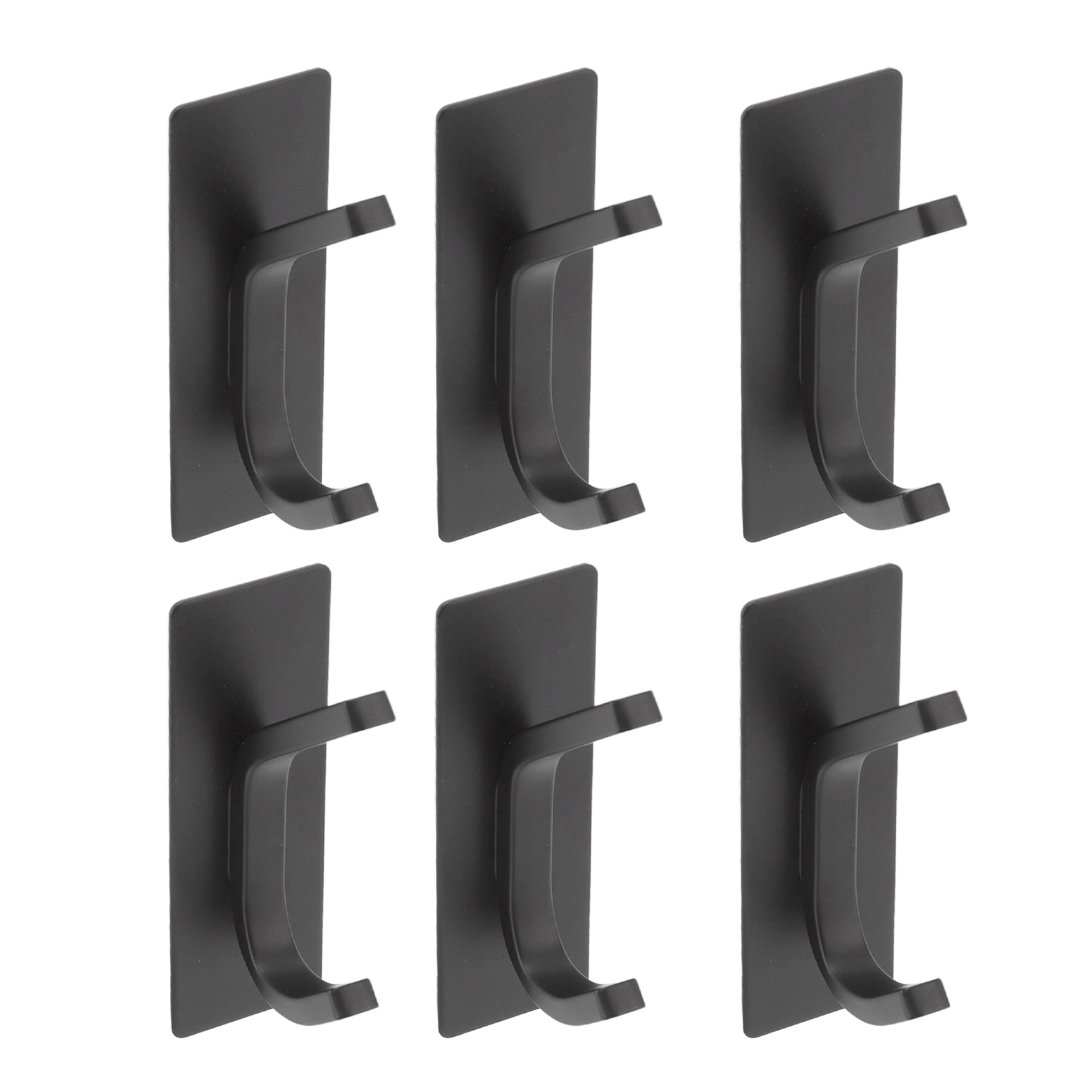 Set Mit 6 Schwarzen Edelstahl-klebehaken, Kein Bohren Erforderlich, Kleine Wandhaken Für Handtücher