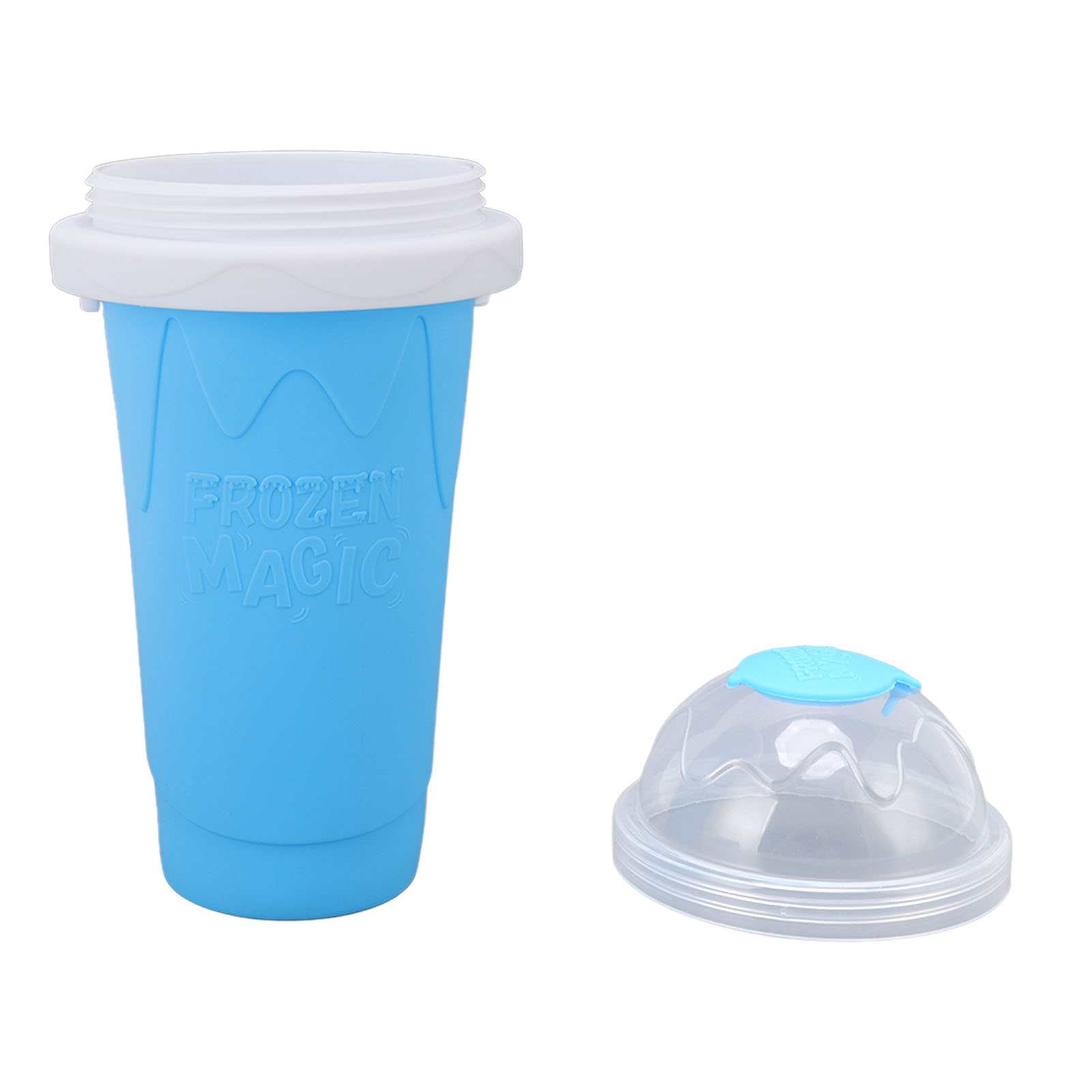 Schnell-eiswürfelbecher, Zauber-gefrierbecher, Silikonbecher Für Gefrorene Smoothies, Instant-slush-maker (löffelfarbe Zufällig) Blau