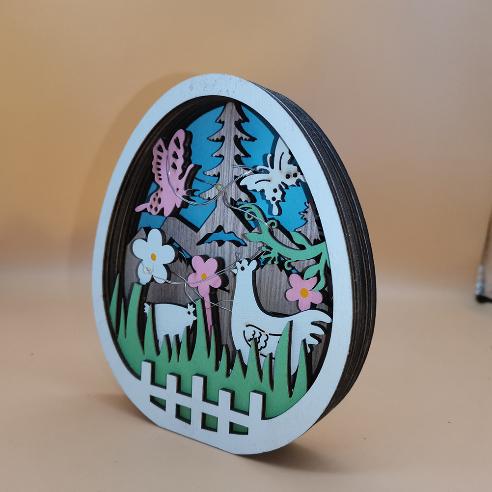 Beleuchtetes, Geschnitztes Osterei Aus Holz Mit Led-beleuchtung, Durchbrochenes Design, Dekoration, Festliches Geschenk, Farbe Wie Abgebildet, Einheitsgröße
