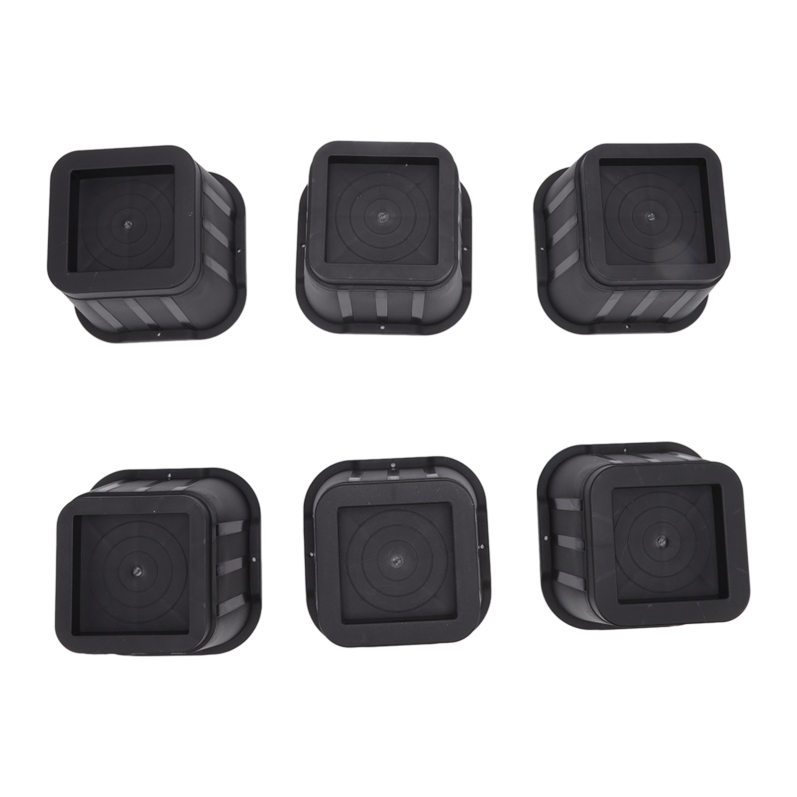 Set Mit 6 X 10 Cm Großen Gummi-nivellierklötzen Zum Anheben Von Möbeln, Tischen, Stühlen, Sofas, Betten, Couchtischen Und Waschmaschinen – Schwarze Klötze, Weiße Verpackung