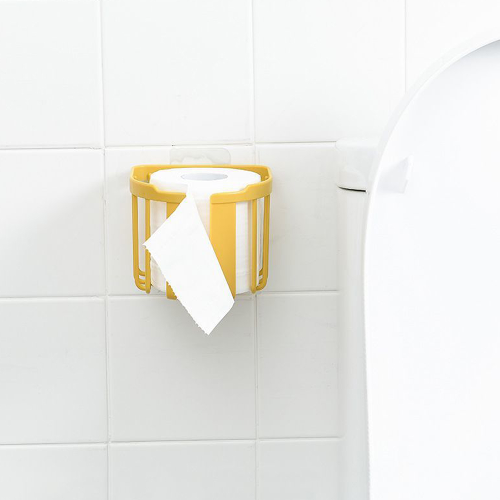 Kostenloser Selbstbedienungsspender Für Toilettenpapierrollen, Gelber Wandspender Für Taschentücher, Badezimmeraufbewahrung