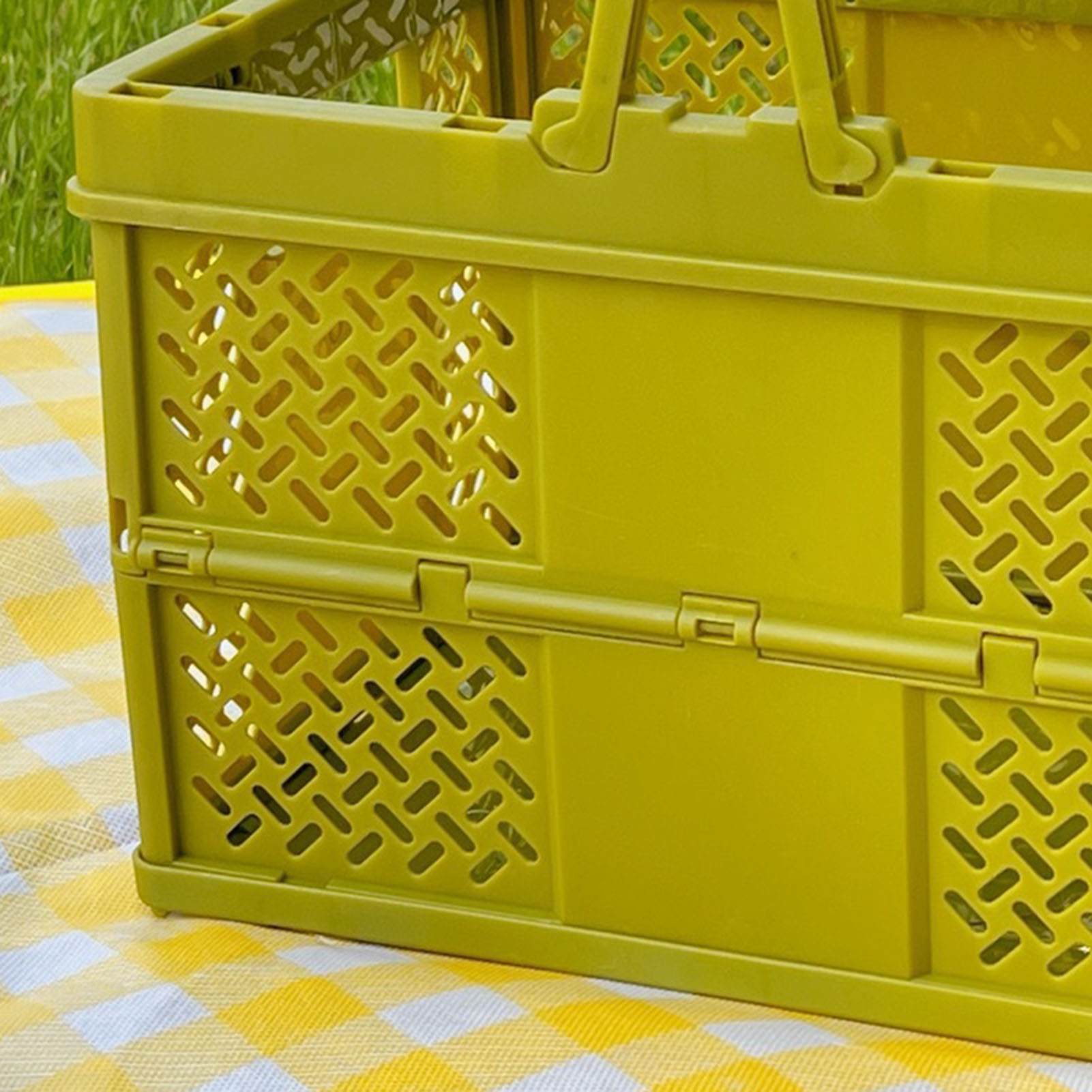 Faltbarer Picknickkorb Für Draußen, Olivgrüner Japanischer Falt-einkaufskorb, Tragbarer Wäschekorb Nr. 4, Picknickkorb Im Vorverkauf