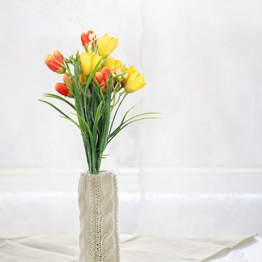 2 Künstliche Orangefarbene Tulpen Im Strauß Für Die Dekoration Von Wohn- Und Esszimmer, Frühlingstulpen In Einer Tüte, Wie Abgebildet