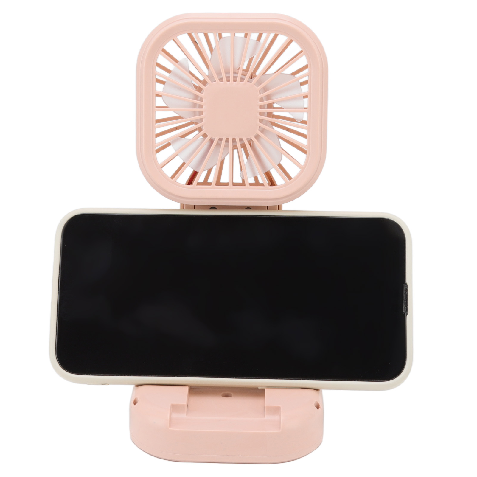 Mini-tischventilator Mit Integriertem Lithium-akku, Faltbar, Rosa, Für Den Sommer, Wiederaufladbar, Mit Bedienungsanleitung