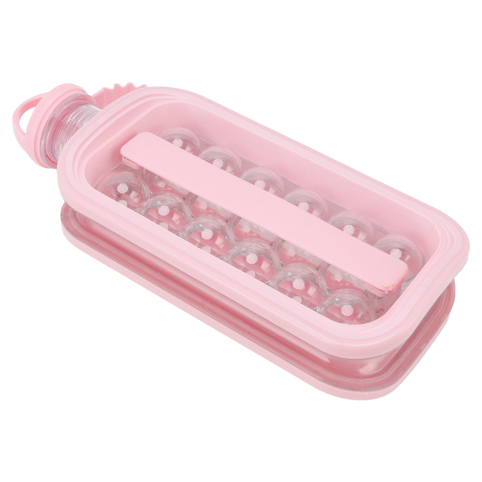 Zusammenklappbare Eiswürfelform Aus Lebensmittelechtem Silikon, Eiswürfel-wasserspender, Schnellgefrierbehälter Für Getränke Und Wein, Rosa