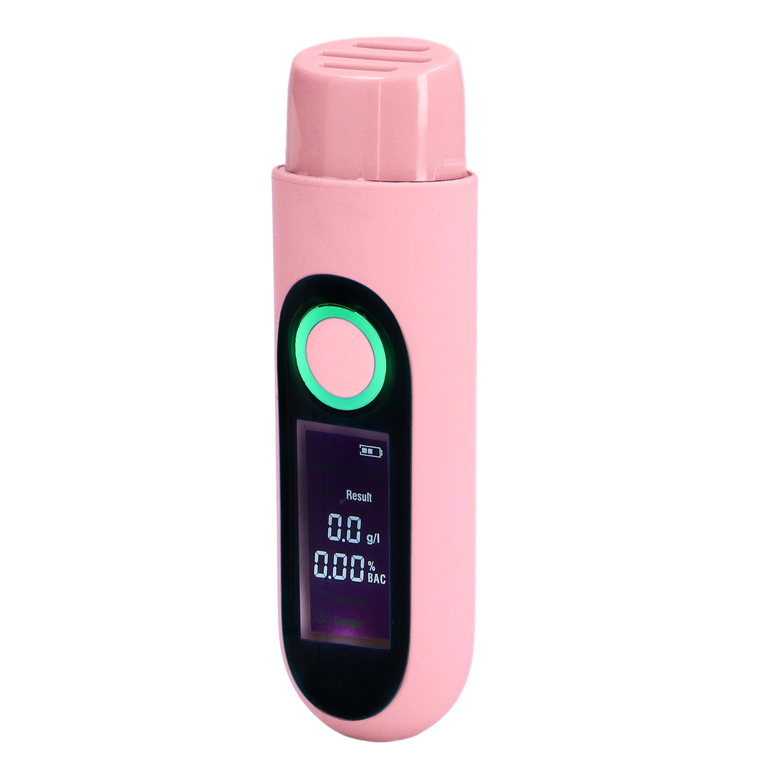 Tragbares Digitales Atemalkoholmessgerät, Atemalkoholdetektor, Dreifarbiges Lcd-display, Schnelle Reaktionszeit, Usb-aufladbar Mit Eingebautem Akku, Rosa.