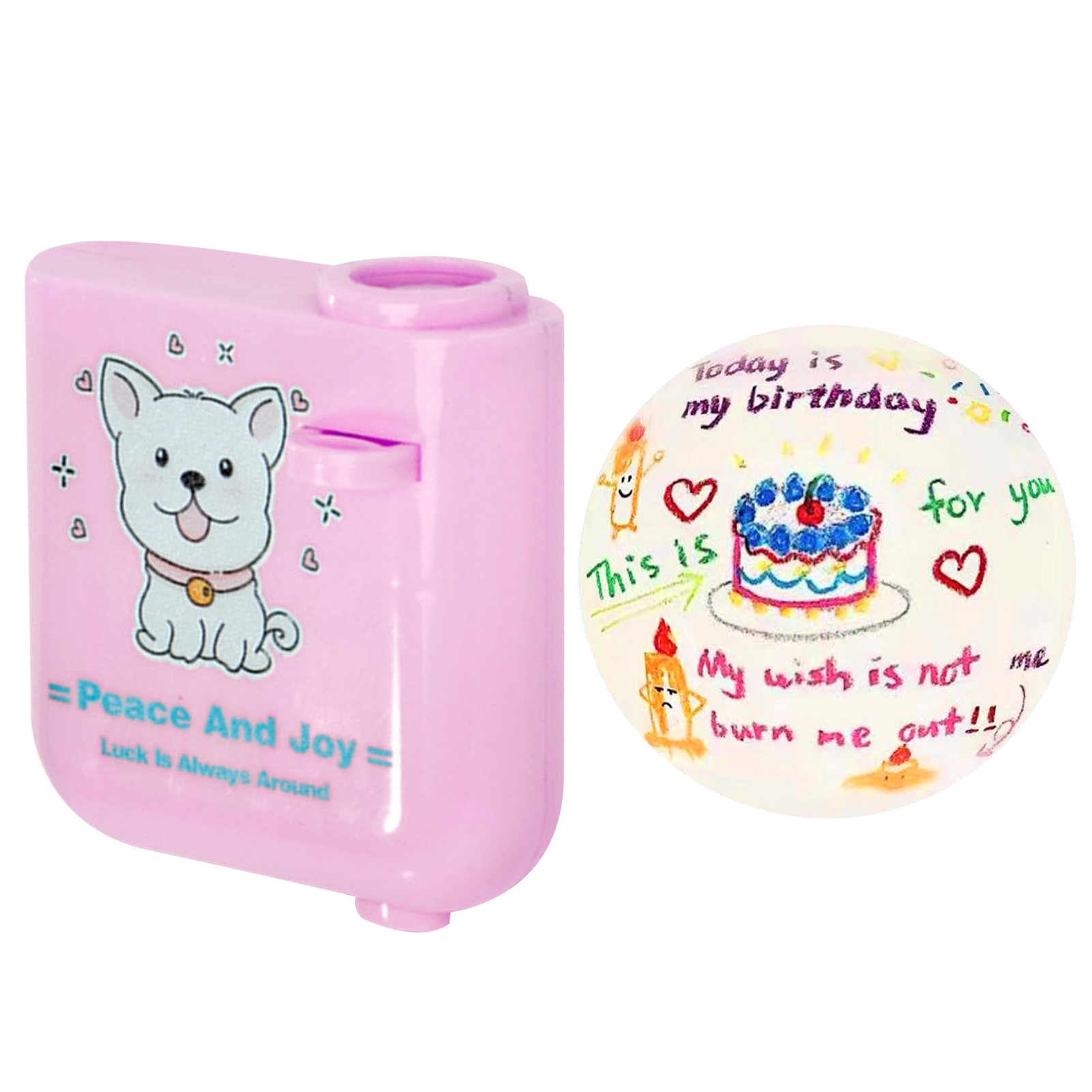 Mini-lichtprojektor-partylampe „happy Birthday“, Kreatives Fotospielzeug Für Kinder (batterie Nicht Enthalten), Rund, „heute Ist Mein Geburtstag“, Rosa
