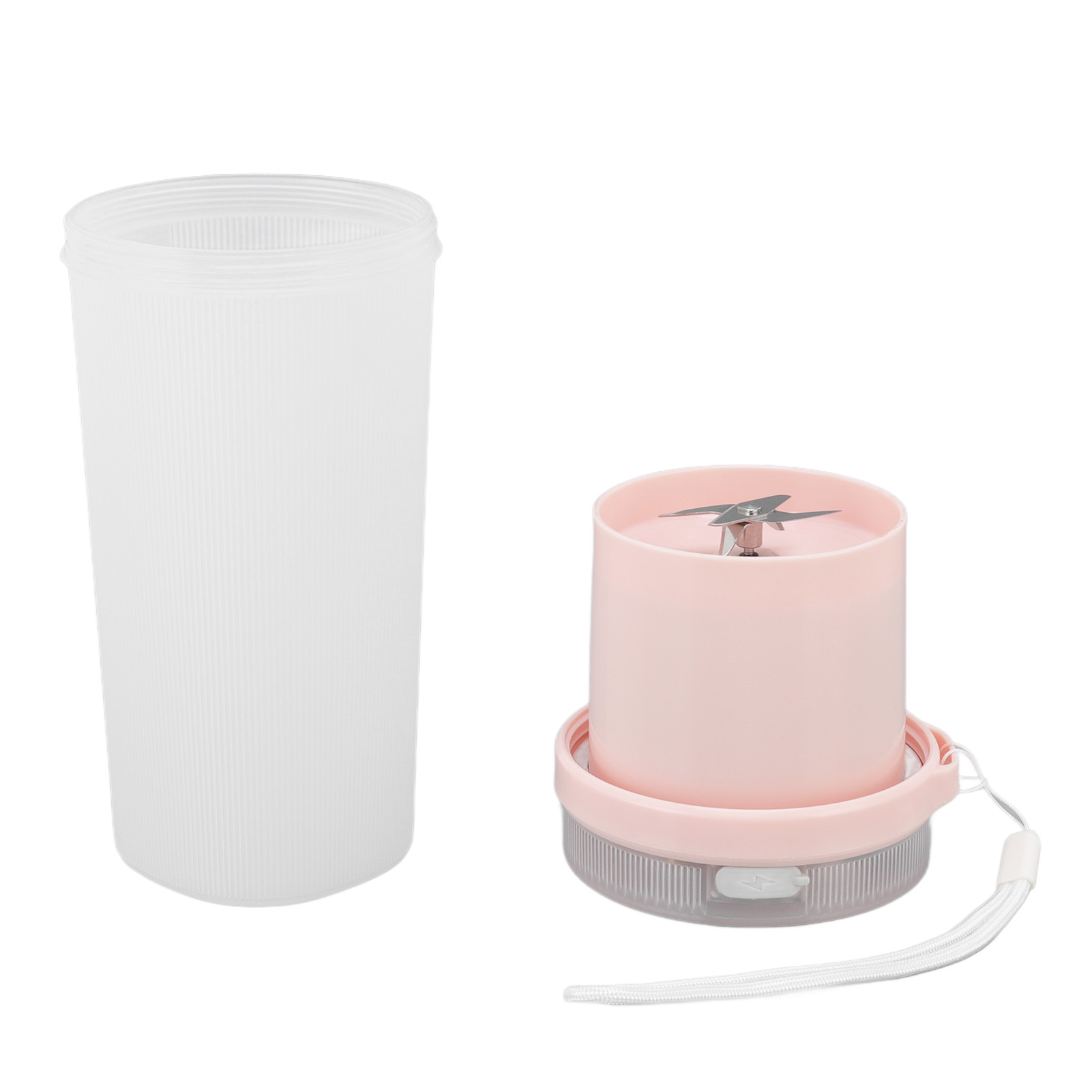 Mini-tragbarer, Wiederaufladbarer Entsafter, Integrierter Lithium-akku, 6 Edelstahlklingen, Usb-saftbecher, Kindersicherung, Blaues Display, Schickes Rosa