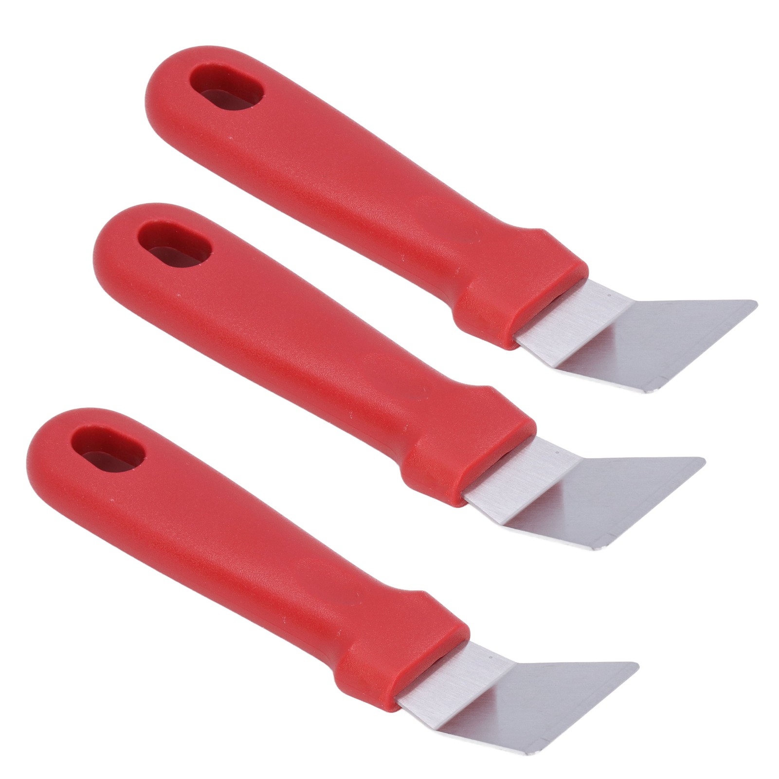 Set Mit 10 Gebogenen, Roten Edelstahlschaufeln Zur Küchenreinigung, Zum Abtauen Von Kühlschränken Und Zum Abkratzen Von Fettablagerungen An Dunstabzugshauben
