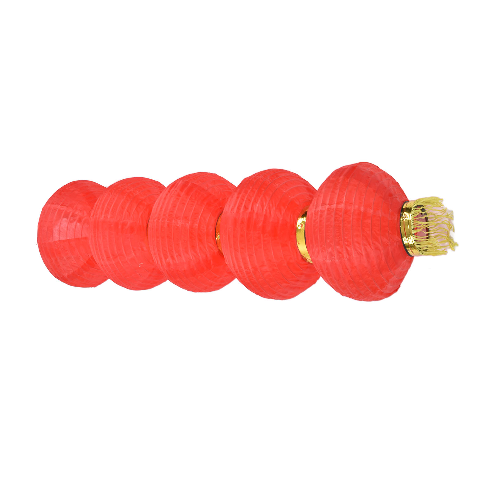 Set Mit 5 Roten Seiden-solarlaternen, Wasserdicht, Für Garten, Villa, Park Und Hof. Außendekoration Mit Eingebautem Akku (25 Cm, 5 Stück).