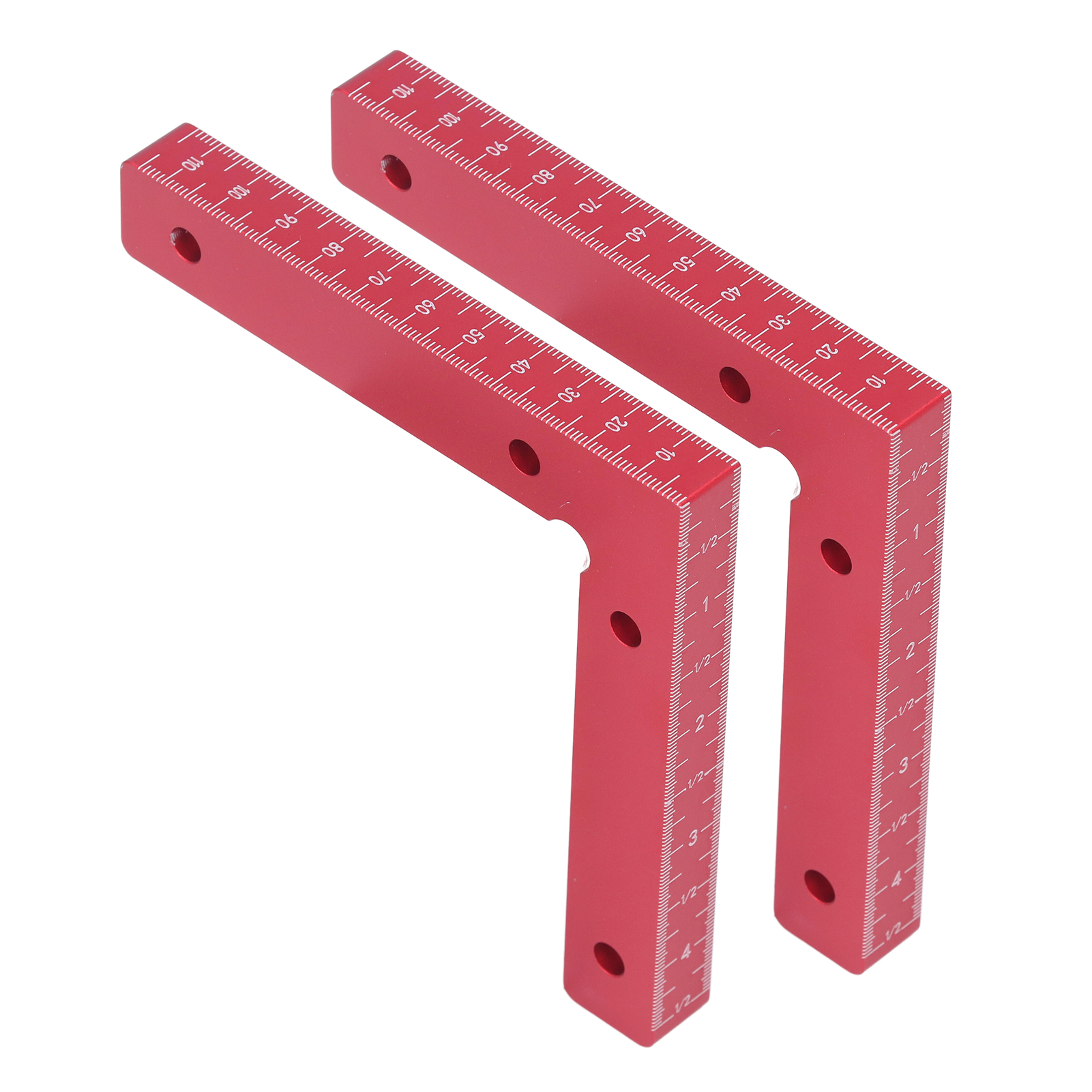 90°-zimmermannswinkel Mit Dreieckigem Positionierblock, Rechtwinkliger Vorrichtung, Kombinationswerkzeug (set Aus 2 Roten Teilen, Modell B)
