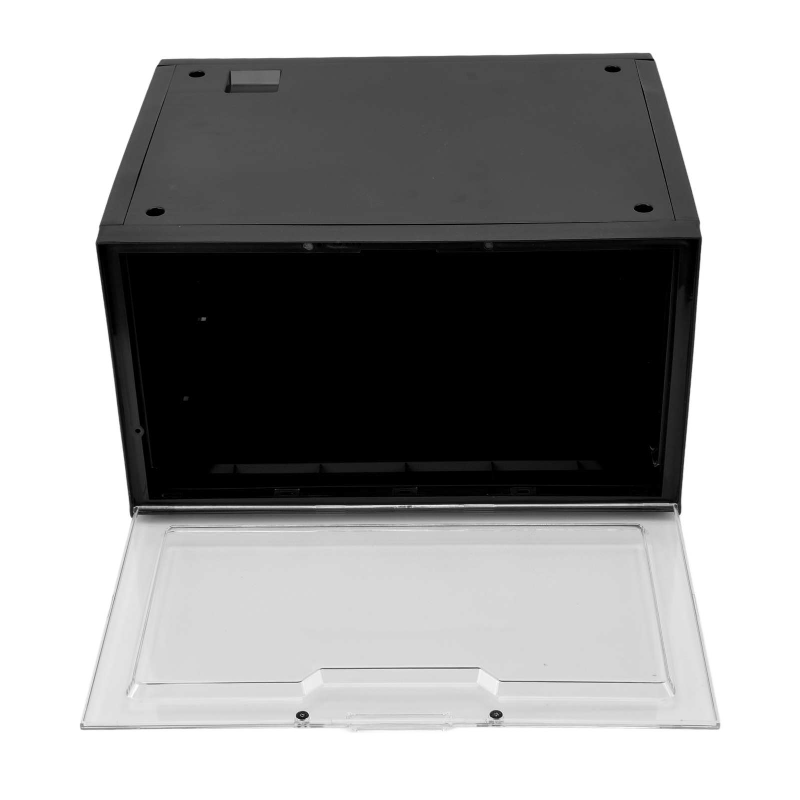Set Aus Verstärkten, Transparenten Aj-schuhkartons, Magnetischer, Sprachaktivierter Led-anzeigebox, Stapelbarer Pp-aufbewahrung, Schwarz (mit Eingebauter Batterie)