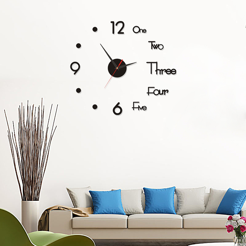Kreative Diy-wanduhr Mit Beleuchtung, 40 Cm, Schwarzes Acryl, Geräuschlos, Für Das Wohnzimmer, Kleine Größe