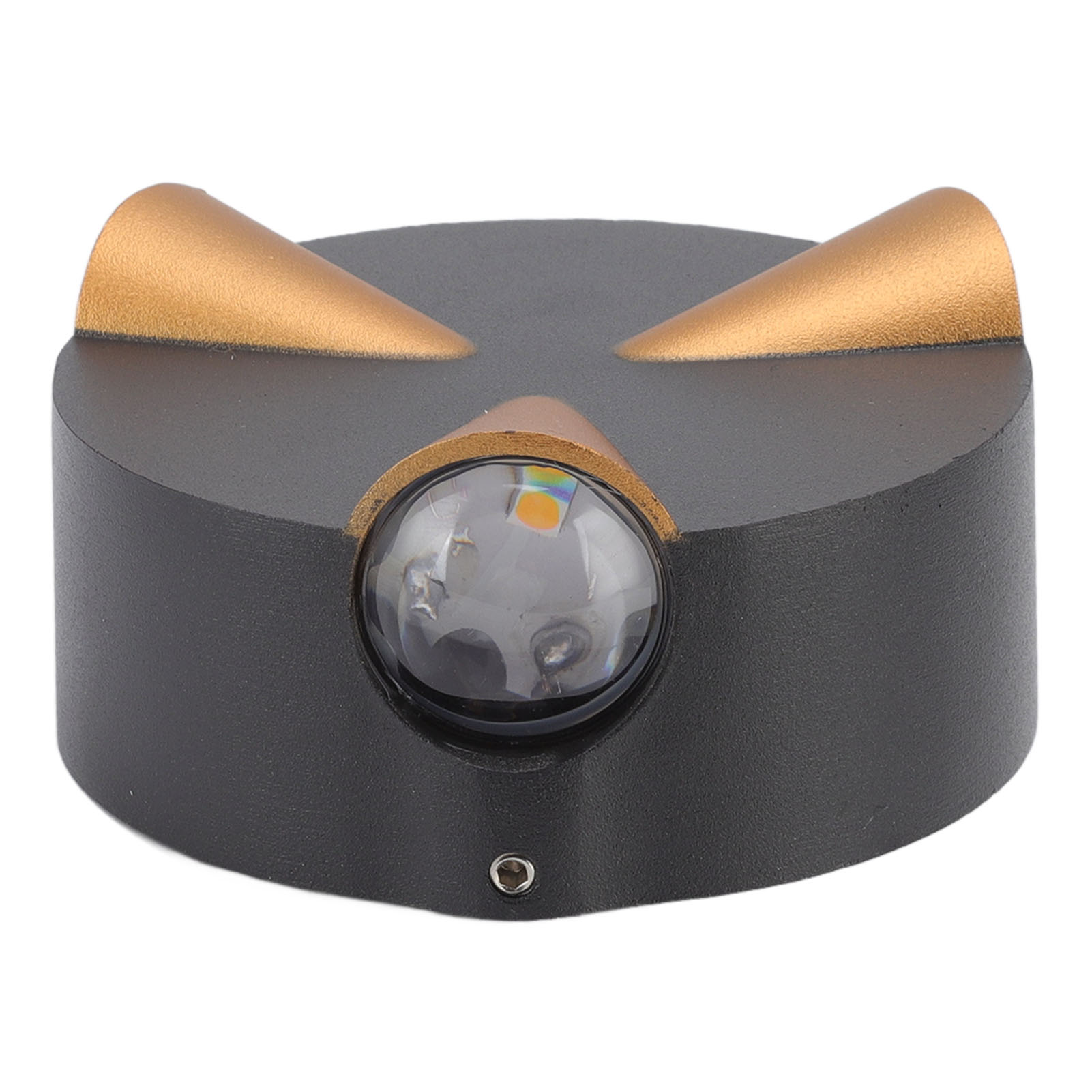 Runde Led-wandleuchte, 3 W, 3 Leds, 3-seitige Beleuchtung, Nachttischlampe Aus Aluminium, Wasserdichte Dekorative Außenleuchte Für Flur, Terrasse, Hof (ac85-265 V, Warmes Licht, Schwarz+gold 3 W)