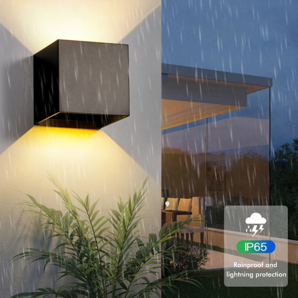 Nordisch-moderne Quadratische Led-wandleuchte, Wasserdichtes Aluminium, 1 Stück, Black Box 603, 12 W, Warmweißes Licht, Für Den Innen- Und Außenbereich