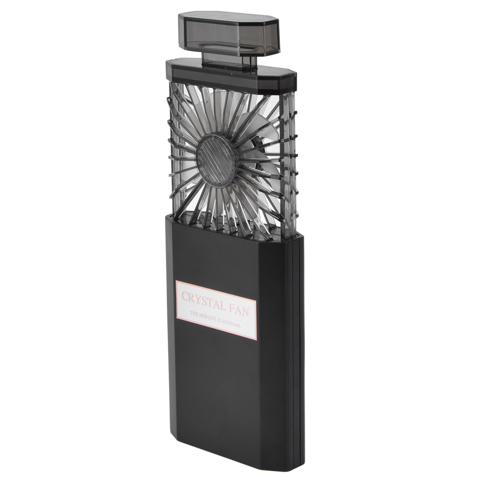 Mini-ventilator Für Damen, 3 Geschwindigkeitsstufen, Wiederaufladbarer Tischventilator, Tragbar Und Kreativ Mit Integriertem Akku, Schwarz
