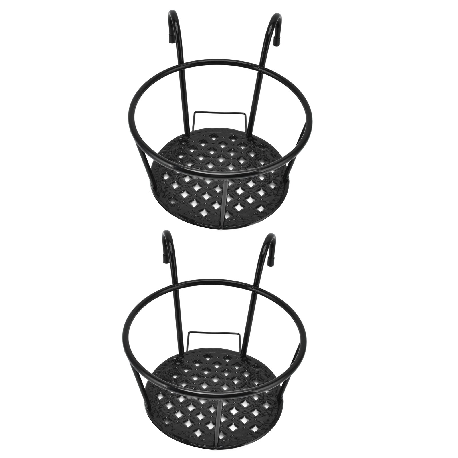 Set Aus 2 Schwarzen Schmiedeeisernen Wandhalterungen Zum Aufhängen Von Pflanzen, Wandpflanzgefäße Für Balkon Und Wohnzimmer, Ideal Für Efeu Und Grünlilie.
